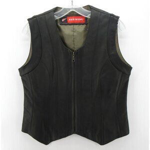 Red Wing Shoes Vest Small Genuine Leather Jacket Motorcycle Biker